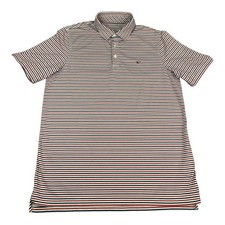 Vineyard Vines Performance Polo Shirt, Red White  Blue Striped, Men  s Sz Medium