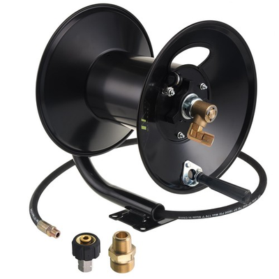 #ad High Pressure Washer Hose Reel 150ft Heavy Duty Steel Hose Reel Manual Cran... $185.37