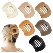 4" Large Square Flat Hair Clips for Women - Strong Hold Neutral Color 