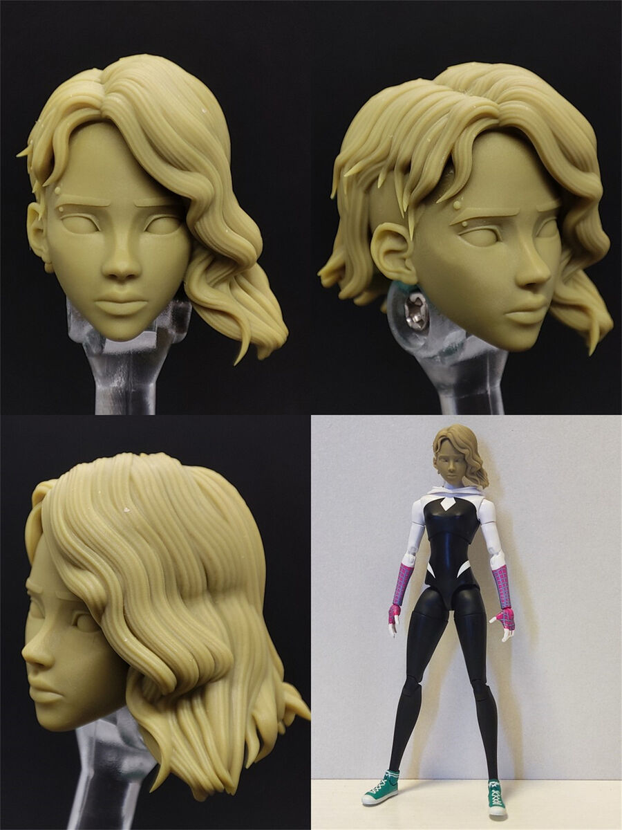 1/12 Unpainted Spider Gwen Head Across the Spider-Verse Fit 1/12 Unpainted Spider Gwen Head Across the Spider-Verse Fit