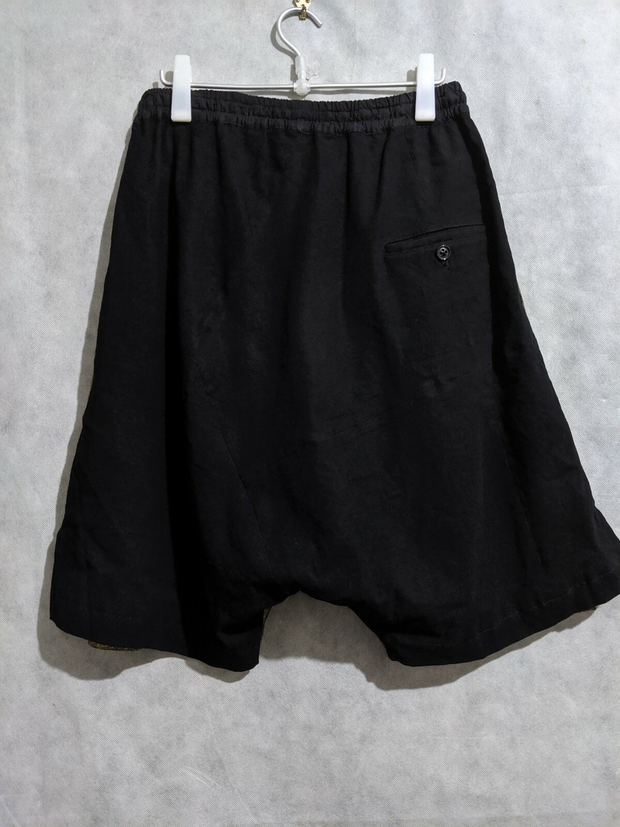 Damir Doma SS12 Gold Lamb Leather Stretch Paneled Boxer Dropcrotch