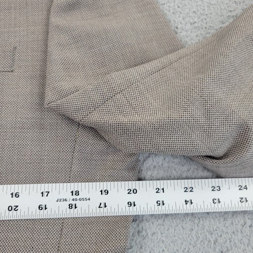 Jos. A. Blazer Banca Uomo 38R Misto Lana Taupe Beige Tuta Giacca Cappotto Sportivo - Foto 9 di 11