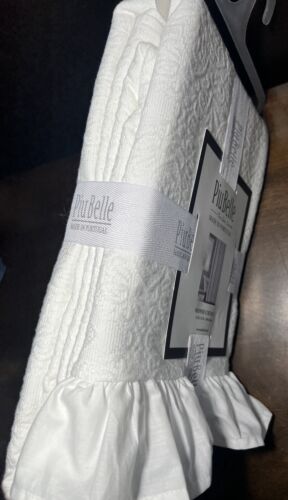 PIUBELLE WHITE Cotton Fabric Shower Curtain with 3” RUFFLE NEW!!! 72” GORGEOUS!! - Picture 2 of 8