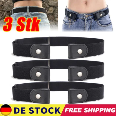 DAZONE 3Stk Stretchgürtel Gürtel ohne Jeans Schnalle Schnallenfreier Gürtel Unsichtbar