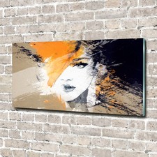 Glas-Bild Wandbilder Druck auf Glas 140x70 Deko Kunst Portrait einer Frau