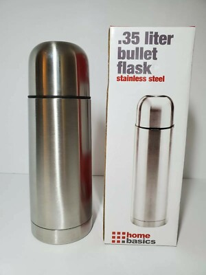 Home Basics 11.8 Oz / .35 Liter Stainless Steel Flask NEW Open Box