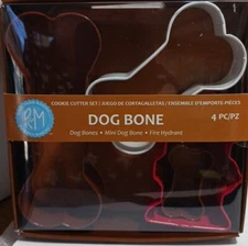 R & M Dog Bone Cookie Cutters Set Of 4 NIB
