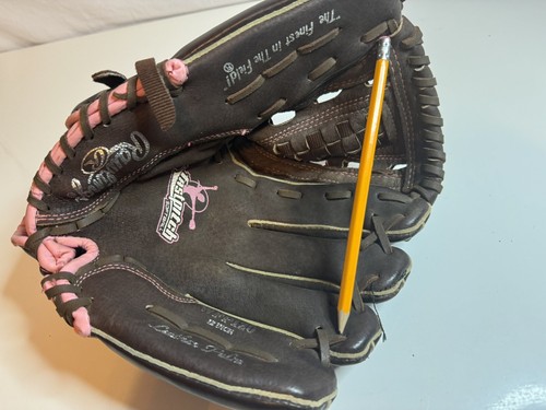 Rawlings WFP120 12'' Fastpitch Softball Glove Brown Pink Right Hand Thrower Girl - Picture 5 of 6