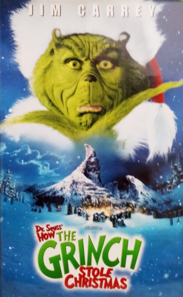 The grinch vhs 2001 dr seuss movie christmas jim carrey vintage