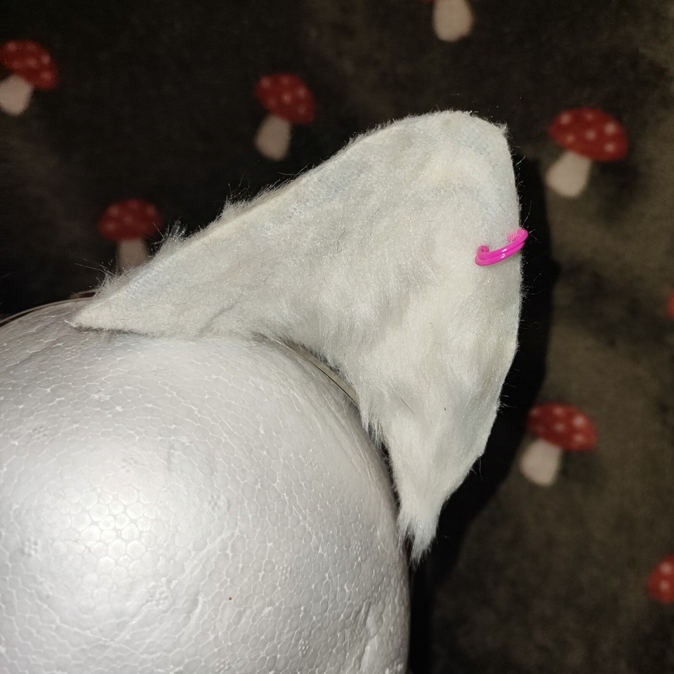 White Cat Ears Handmade For Hello Kitty Cosplay Furry Fandom Therian
