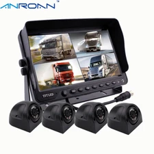 9" Monitor Car Backup Camera System 4x Side Camera Vehicle safety monitor System