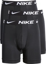 Nike Men`s Essential Micro Long Leg Boxer Briefs 3 Pack Large Black