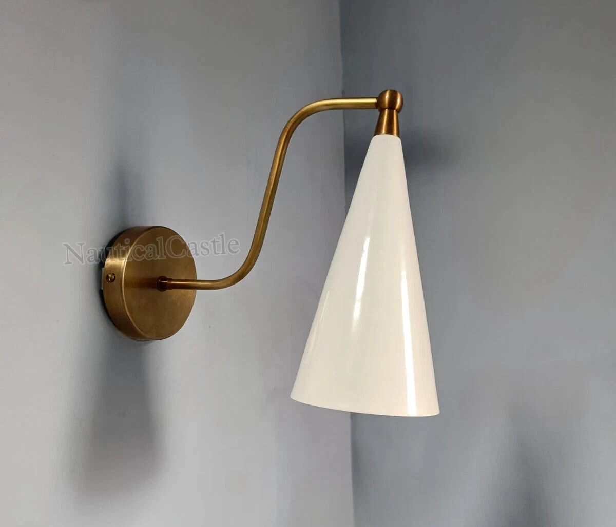 Mid century 2024 brass wall sconce