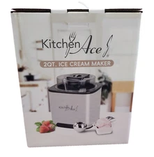 Ice Cream Maker 2 Quart Frozen Yogurt Dessert Kitchen Aces Stainless NEW IN BOX