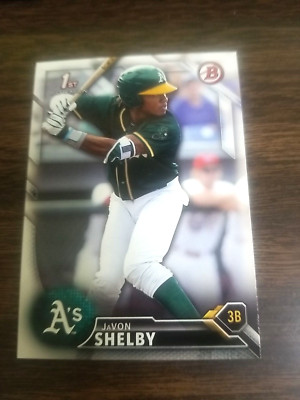JaVON SHELBY 2016 BOWMAN DRAFT CARD BD-21 OAKLAND A's (FIRST PROSPECT BASE)