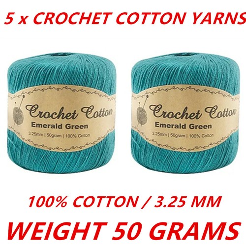 5 x 50g Crochet 100% Cotton Knitting Yarn Ball Multi Colors Gloves Hat 3.25mm - Picture 9 of 20