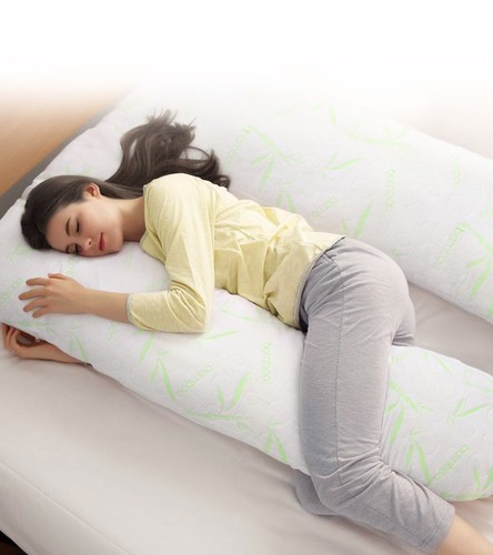 Soft Bamboo Aloe Vera Pillow With Pillowcase, V Pillow Pregnancy Jumbo Pillow - Picture 21 of 27