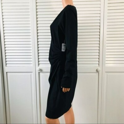 black long sleeve dress charlotte russe Charlotte Russe Women's Solid Black Cross Open Back Cotton Long Sleeve Dress  S