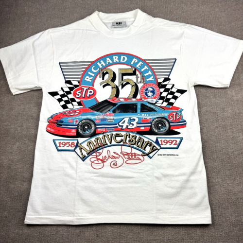 Vintage 90s Richard Petty Shirt Size Large 35th Anniversary Racing Single Stitch