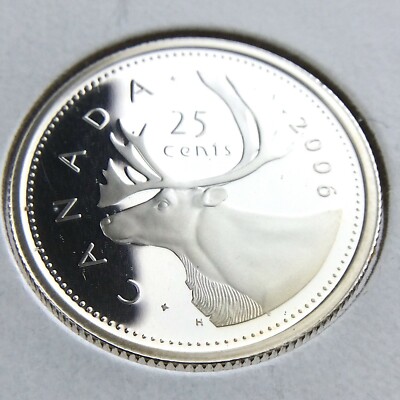 2006 Proof Canada 25 Cents Quarter Uncirculated Canadian Silver
