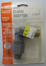 Elbow Adapter Inlet 3/8" or 1/2" Outside, Outlet 3/8" MPT,Qest QCEA22M, #16