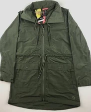 Mountain Hardwear Womens Small MHW Parka Raincoat Full Zip Hooded Green $150 