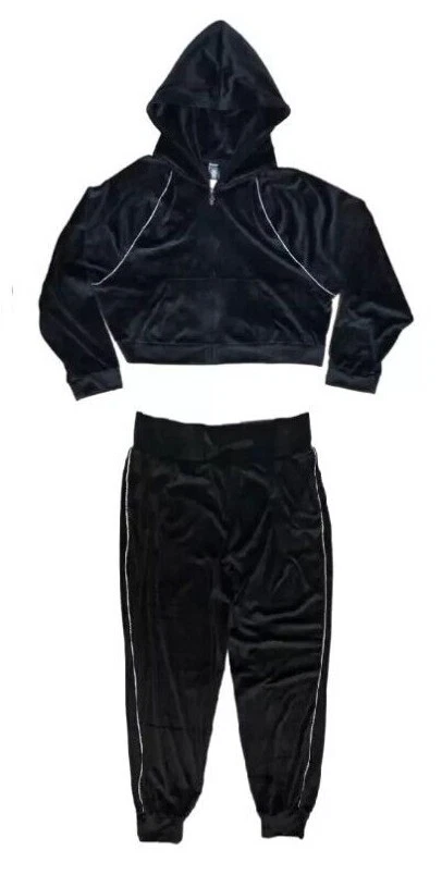 UNDERCOVER SET PANTALONI CON CAPPUCCIO E CERNIERA COMPLETA VICTORIA'S SECRET ON POINT VELLUTO XS S M L XL XXL