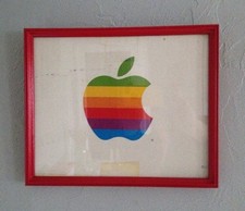 Apple Computers Framed Rainbow Wall Art Vintage 86' Japan Shipping Box Office