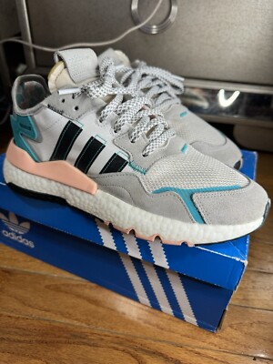 Size 9 - adidas Nite Jogger White Hi-Res Aqua