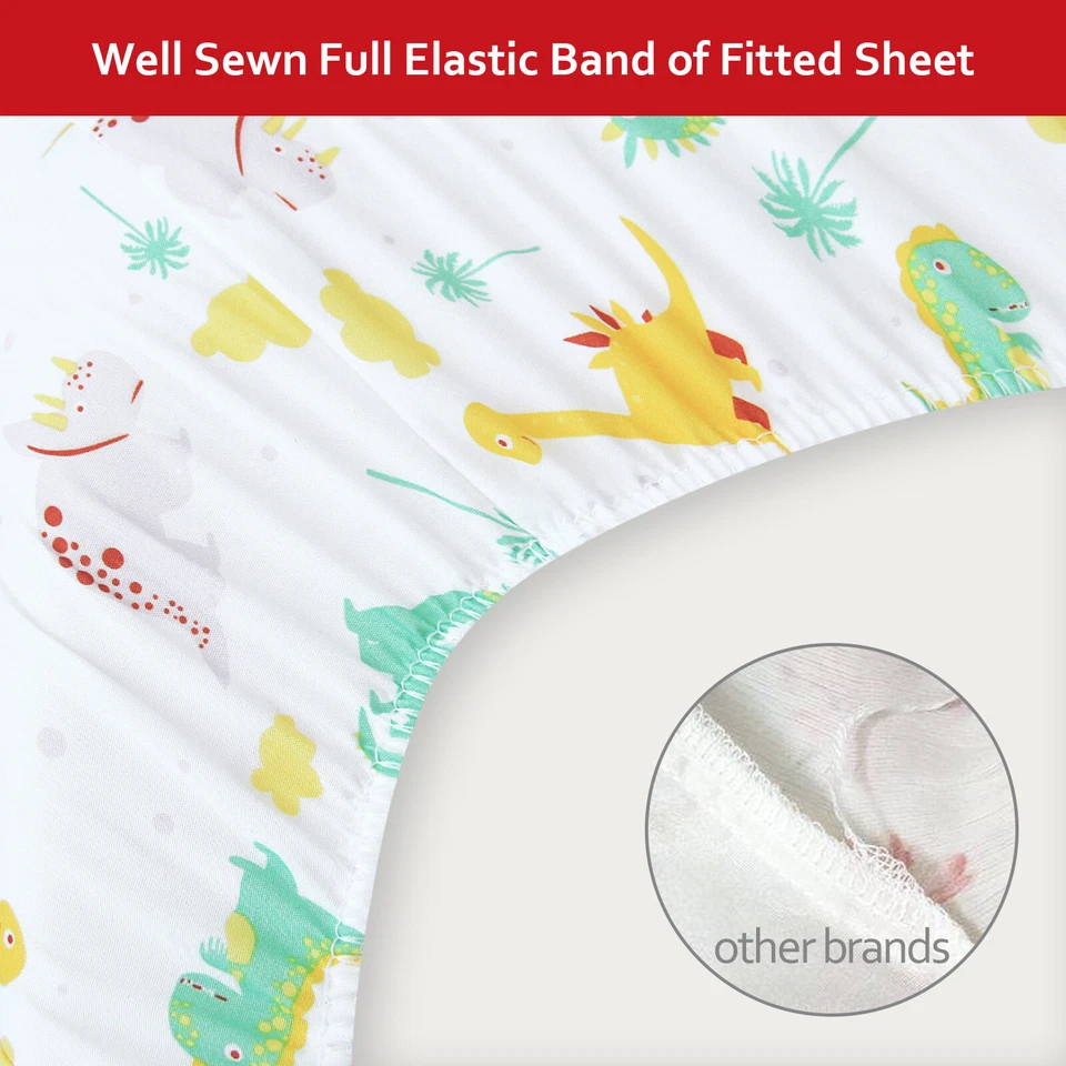 Toddler Sheet Sets 3-Piece Crib Sheet Set for Toddler Bed Breathable Silky Soft - Image 3 of 4