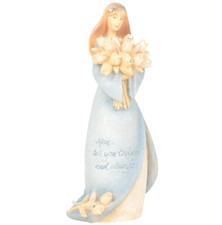 ⌘SALE⌘ New FOUNDATIONS Figurine LOVE YOU TODAY AND ALWAYS Blue Dress Tulip Angel