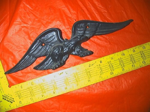 12" x 3.5" POTTERY WALL ART BLACK EAGLE - Picture 5 of 11