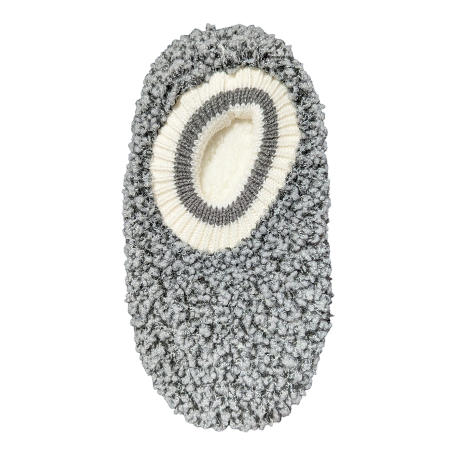 Slippers Gray Socks Fuzzy Babba with Inside Faux Sherpa One Size Fits Most-image