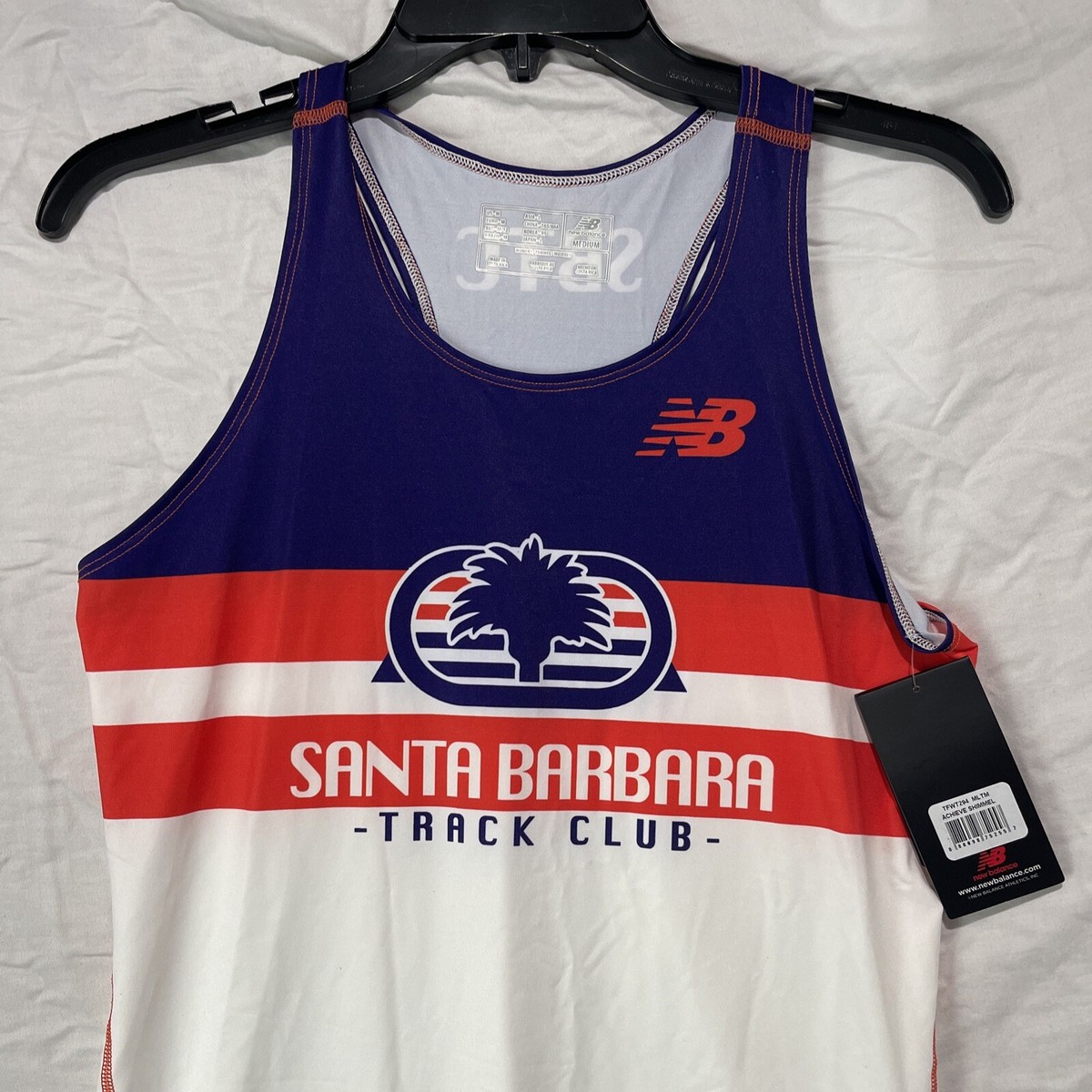 New Balance Shirt Womens Medium Racerback Santa Barbara Track Club