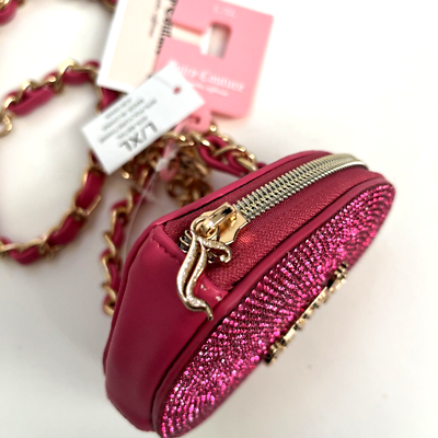 NWT Juicy Couture Pink Rhinestone Belt Bag Juicy Couture Let it shine Roll Bag Hot Pink | Mercari main image 3