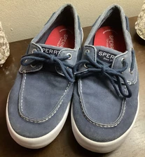 Sperry Kids Top-Sider Shoes Size 4M Tuck Loafers Memory Foam Navy Blue SCK261842