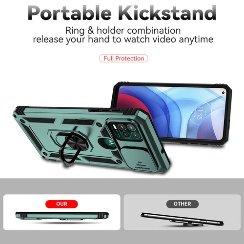 For Motorola Moto G Stylus 5G 2021 Shockproof Ring Stand Case + Screen Protector - Picture 45 of 46