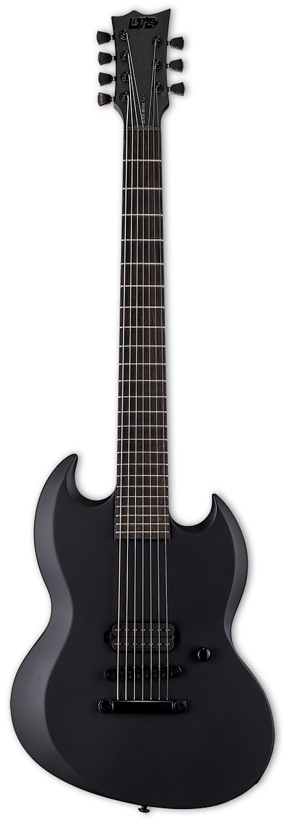 ESP LTD VIPER-7 Baritone Black Metal Black Satin Electric Guitar