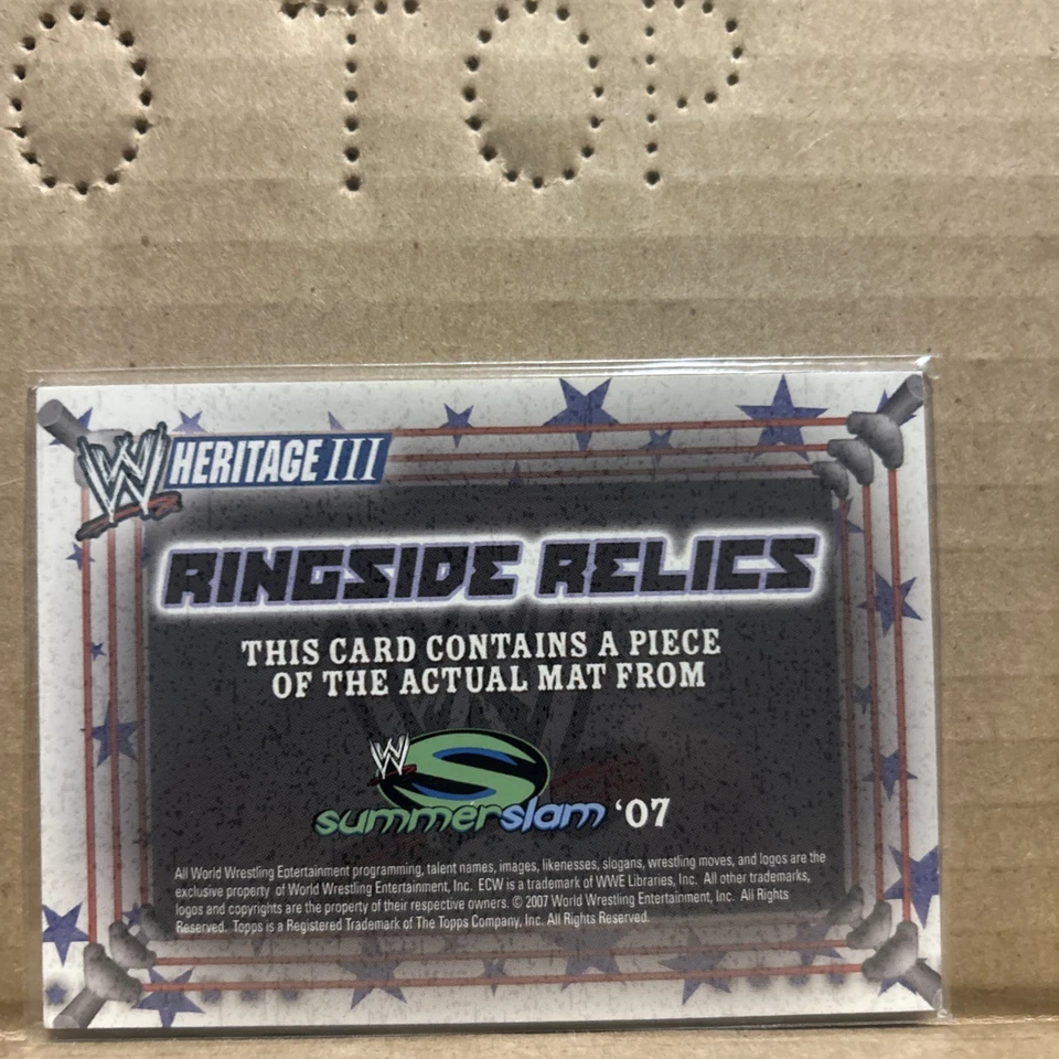 WWE Topps Heritage III Reliquias Ringside (John Cena/Randy Orton) Summerslam 2007 Foto 3 de 3