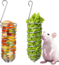 2Pcs Rat Enrichment Toys Stainless Steel Bird Food Holder Rat Parrot Foraging To