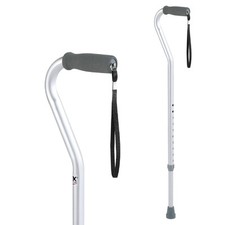 Carex Aluminum Offset Cane With Soft Cushioned Handle - Adjustable Wal