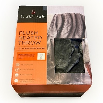 Cuddl Duds Plush Heated Throw Electric Blanket 50x60 Gray Kohls Remote Control