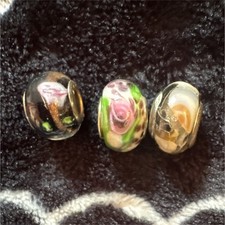 Lampwork Glass Rondelle Beads Multicolor Glossy for Jewelry Making