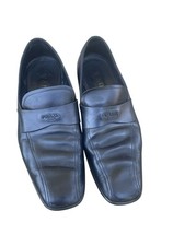 LUXURY PRADA LOGO BUSINESS SHOES 4D2793 BLACK LEATHER, Size 9, EUC