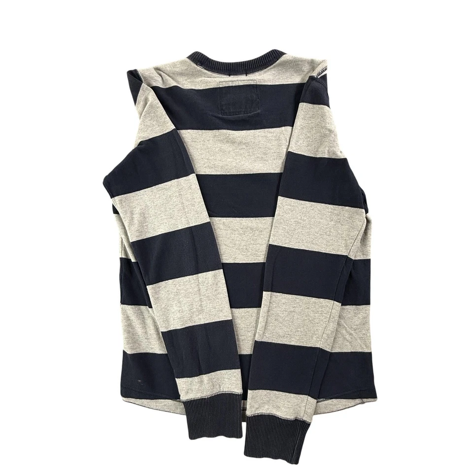 Abercrombie & Fitch 衬衫男式大号条纹肌肉套衫圆领 Y2k Preppy — 第 4/4 张图片