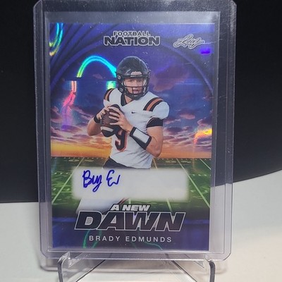 Leaf Football Nation A New Dawn Autographs Brady Edmunds Auto 4/7 NA-BE1 2025