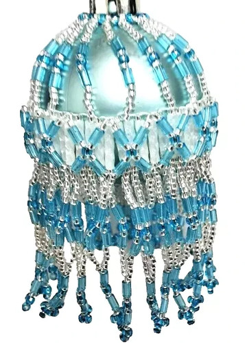 20gms Matsuno 9mm Bugle Beads - Colour 12-FAB-SP - Ice Blue Frosted Rainbow - Picture 5 of 14
