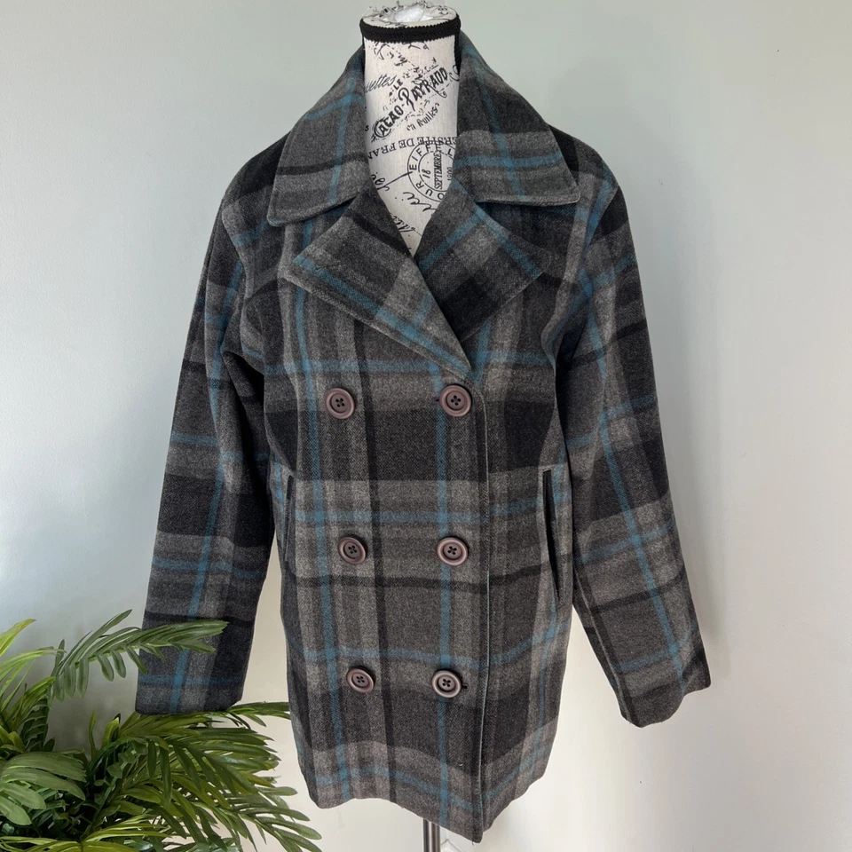 Cabela’s Women’s Winter Coat Classic Peacoat Double Breasted Sz M Wool Blend - Image 2 of 4