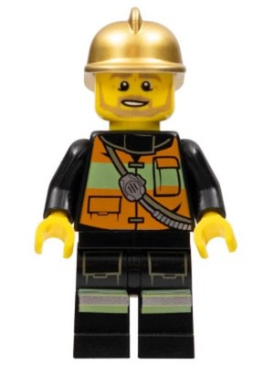 LEGO  Minifigur cty0345 - Fire Chief - Reflective Stripes - City