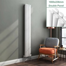 1800mm Vertical Designer Radiator Oval Column White Anthracite Tall Upright Rads